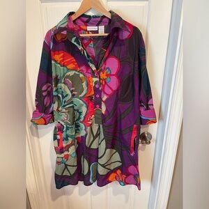Soft Surroundings Multicolor Blouse 100% Cotton 1X